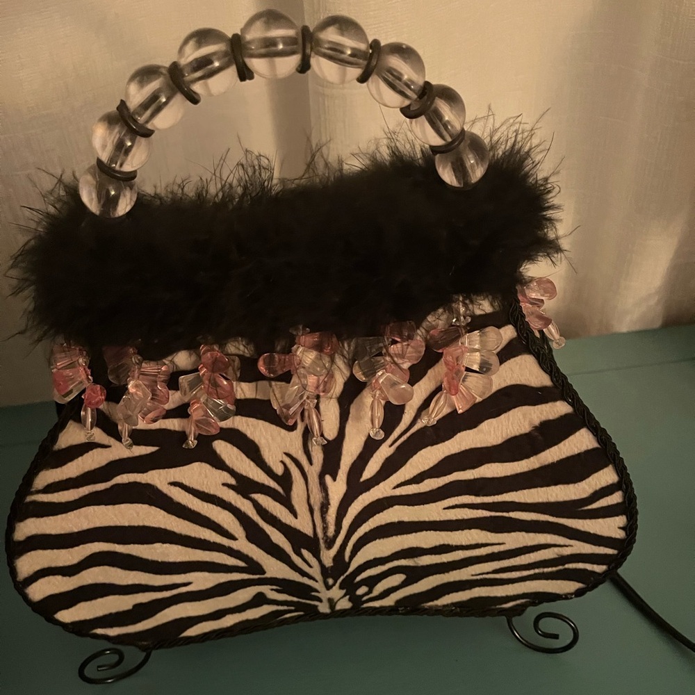 Zebra purse lamp